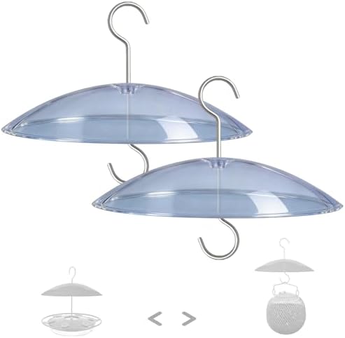 8" Mini Plastic Rain Cover for Bird Feeder, 2-Pack Clear Weather Guard Dome