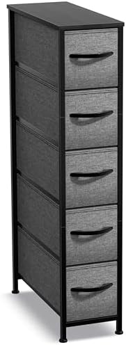 Sorbus 5-Drawer Narrow Dresser for Bedroom (Black)