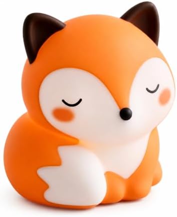 Fox Night Light Silicone Squishy Animal Lamp with 30 Min Auto Timer