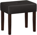 EOSVALO Leather Vanity Stool, 18.7 Inch Wide Rectangle Ottoman Bench for Makeup Room, Vanity Chair with Wood Legs for Piano Room, Bedroom,Living Room (Cherry)