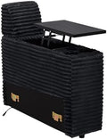 LEVNARY Modular Lift-Top Console with USB Charging and Cup Holders, Center Storage Module for Modular Reclining Sofa (Black)