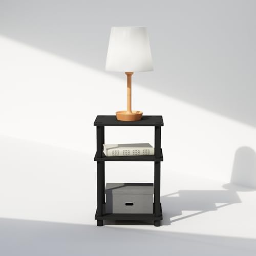 Furinno JUST Toolless 3-Tier Night Stand, Open Storage, Americano