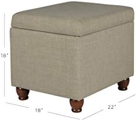 Spatial Order 22" Medium Rectangular Storage Ottoman - Tan