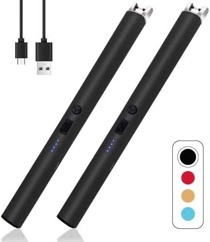 2 PCS Candle Lighter,Windproof Flameless Rechargeable Electric Lighter