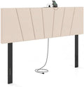 KOMFOTT Upholstered Full & Queen Headboard with Charging Station, Beige