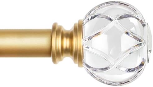 KAMANINA Gold Finials for 1 or 7/8 in Curtain Rods, Crystal Netted Texture