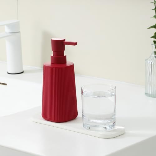 YAUKPH Small Soap Dispenser for Bathroom and Kitchen Matte Red