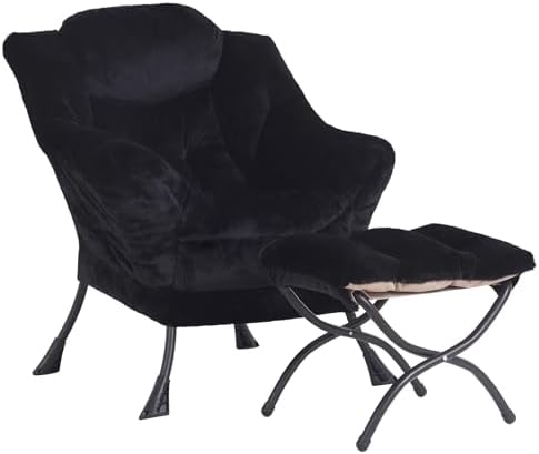 LITA Lazy Chair with Ottoman, Comfy Accent Reading Chair