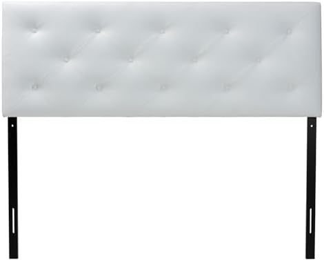 Baxton Studio Baltimore Modern and Contemporary King White Faux Leather Upholstered Headboard