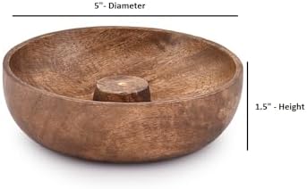 EDHAS Incense Burner Stick Holder Bowl, Ash Catcher Bowl for Home Décor, Meditation, Yoga (5" x 5" x 1.5")
