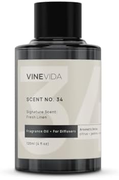 VINEVIDA Fresh Linen Fragrance Oil for Cold Air Diffusers - 4 Fl Oz - Essential Oils for Diffuser Oil Refill & Air Freshener Room Spray
