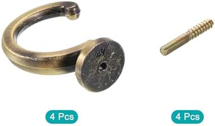 uxcell 4Pcs Curtain Holdback, Aluminum Alloy Wall Mounted Curtain Holders Drapery Tieback Hooks for Living Room Bedroom Office (Bronze)