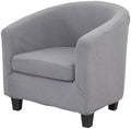 NILUOH 2 Piece Tub Chair Covers with Cushion Cover Soft Stretch Club Chair Slipcover Furniture Protector with Elastic Bottom Spandex Couch Covers for Bar Counter Living Room