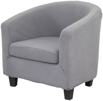 NILUOH 2 Piece Tub Chair Covers with Cushion Cover Soft Stretch Club Chair Slipcover Furniture Protector with Elastic Bottom Spandex Couch Covers for Bar Counter Living Room