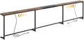 Huuger 110.2-133.8'' Extendable Behind Couch Table with Outlets, Rustic Brown