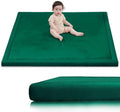 Huloo Sleep Ultra Soft Baby Play Mat for Floor, 1.3" Thick Elasti-Foam 65x50 Play Mat for Playpen,Water-Repellent Coral Velvet for Tummy Time, Non-Slip Backing,Safe for Toddlers & Infants（Dark Green)