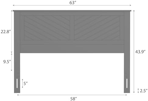 ComfIQ Serene Wood Panel Headboard with Chevron Scoring, Queen, White