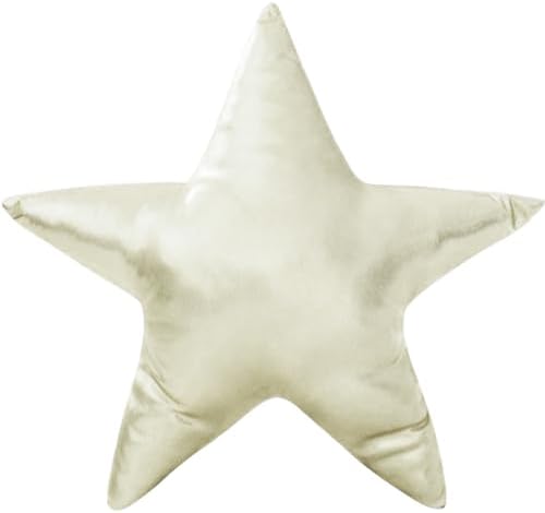 Silver Star Decorative Throw Pillow, Adorable Star Accent Cushion for Bed Couch Sofa, Waist Cushion for Car Seat Back Support, Photo Prop and Home Decor