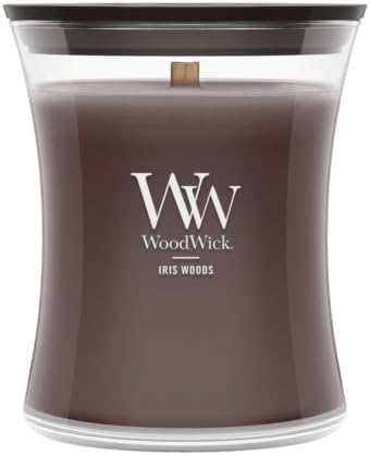 WoodWick Iris Woods Scented Candle, Crackling Wick, 9.7oz