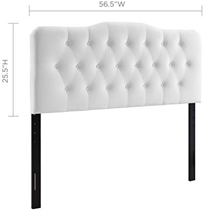 Modway Annabel Diamond Tufted Performance Velvet Full Headboard in White