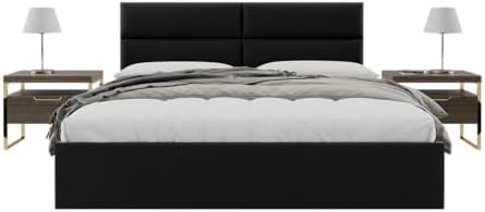 Vänt Wall Mounted Headboard Panels, King/Twin, Vintage Leather Jet Black