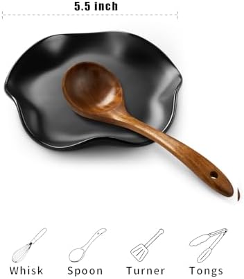 ABRUTY Spoon Rest for Stove Top, Ceramic Spoon Holder for Counter, Modern Farmhouse Decor Accessories for Spatula, Spoons or Tongs