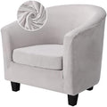 Barrel Chair Covers 2 Piece, Grey Club Tub Barrel Chair Slipcover with Cushion Cover, Soft Armchair Sofa Cover Stretch Furniture Protector with Elastic Bottom for Living Room Bar Hotel