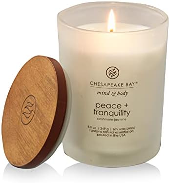 Chesapeake Bay Medium Jar Candles Duo - Peace + Tranquility (Cashmere Jasmine) and Serenity + Calm (Lavender Thyme) Home Decor