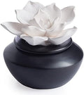 Airomé White Flower, Porcelain Passive Essential Oil Diffuser (with 15ml Peppermint Essential Oil) – Non-Electric, Battery-Free, Improves Sleep, and Relieves Stress
