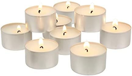 Stonebriar Bulk 100 Count, Unscented Smokeless Long Burning Tea Light Candles with 6-7 Hour Extended Burn Time (Pack of 8, 800 Count Total)