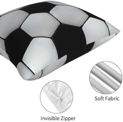 Baseball Soccer Decorative Throw Pillow Covers 18x18 Inch Set of 4