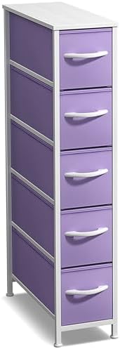 Sorbus 5-Drawer Narrow Dresser for Bedroom (Pastel Purple)