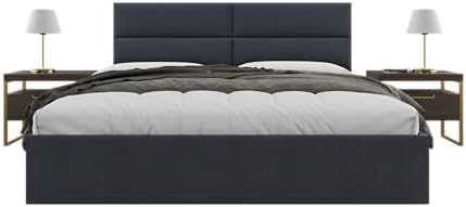 Vänt Wall Mounted Headboard Panels, King/Twin, Ribbed Midnight Blue