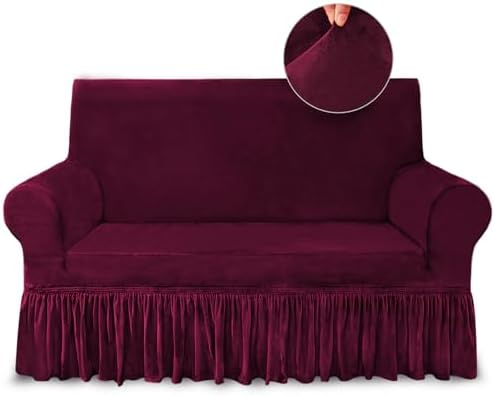 NICEEC Love Seat Couch Covers Loveseat Covers Universal Cover with Skirt