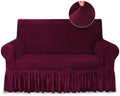 NICEEC Love Seat Couch Covers Loveseat Covers Universal Cover with Skirt
