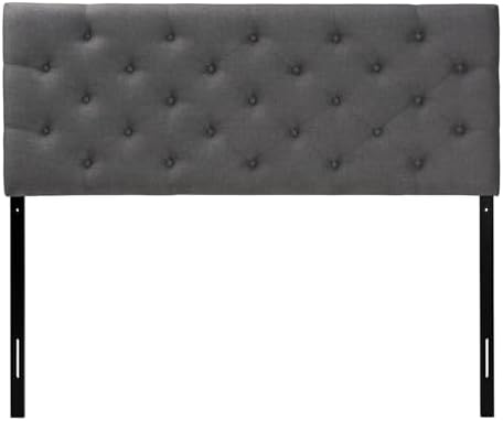 Baxton Studio Viviana Modern & Contemporary Fabric Upholstered Button Tufted Headboard, Queen, Grey