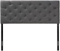 Baxton Studio Viviana Modern & Contemporary Fabric Upholstered Button Tufted Headboard, Queen, Grey