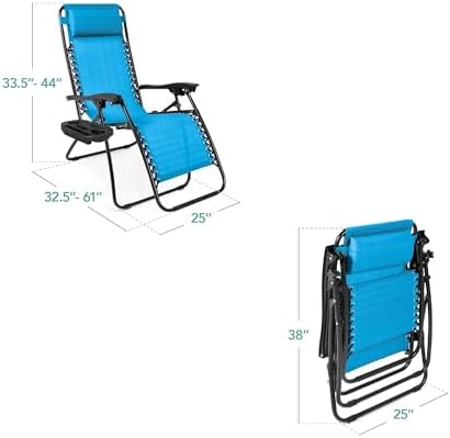 Best Choice Products Zero Gravity Chair Recliner, Light Blue