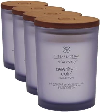 Chesapeake Bay Candle Mind & Body Collection Scented Candle, 8.8oz (Pack of 4)