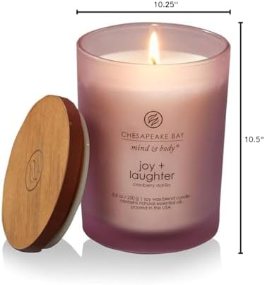 Chesapeake Bay Candle Medium Jar Candles | Joy + Laughter (Cranberry Dahlia) and Confidence + Freedom (Oak Moss Amber) 2 Count Home Décor