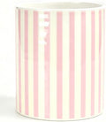 Kitchen Utensil Holder,7.2-inch Extra Large Ceramic Stripes Pattern Utensil Crock,Cooking Utensil Organizer for Kitchen Counter Decor,Storage Caddy Farmhouse Gift Yellow Pink