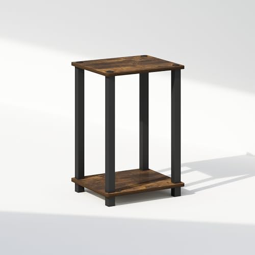 Furinno Simplistic Toolless 2-Tier Compact Night Stand, Amber Pine