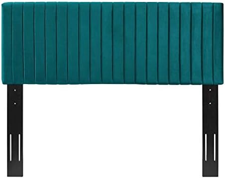 Modway Keira Channel Tufted Performance Velvet Upholstered Full / Queen Headboard in Teal