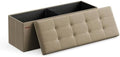 SONGMICS 43.3 Inches Folding Storage Ottoman Bench, Load 660 lb