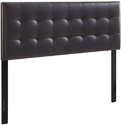 Modway Lily Tufted Faux Leather Upholstered Full Headboard in Brown
