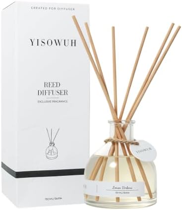 Reed Diffuser for Home Bathroom, 150ml Lemon Verbena Scented Diffuser with Sticks, Long Lasting Natural Fragrance Air Freshener for Bedroom Office Home Decor