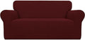 Easy-Going Stretch Loveseat Couch Covers Washable Wine