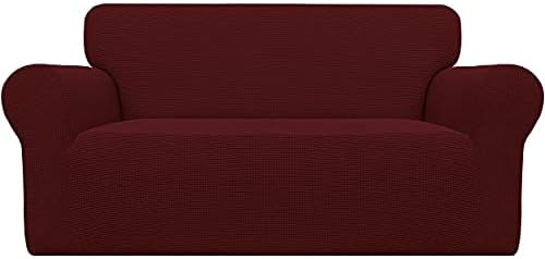 Easy-Going Stretch Oversized Loveseat Couch Covers Washable Wine