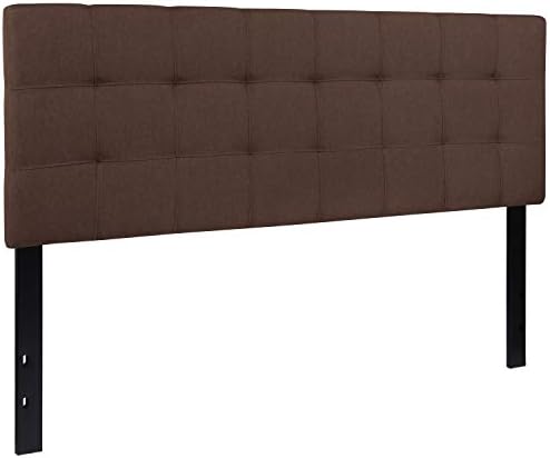 EMMA + OLIVER Dark Brown Queen Quilted Tufted Headboard