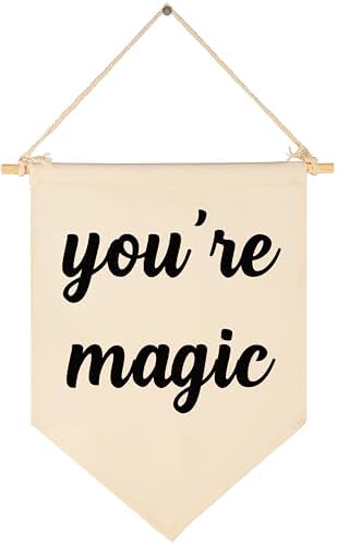You're Magic-Banner Wall Decor Gift for Baby Boys Girls Kids-Canvas Hanging Pennant Banner Wall Decor Gifts for Nursery Classroom Baby Room Playroom Homeschool Reading Room Bedroom